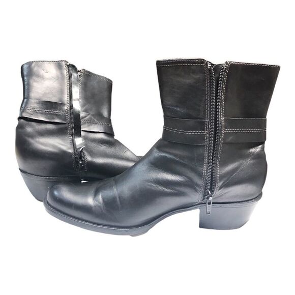 Clarks Artisan Black Leather motorcycle Boots Moto Size 9.5 - Picture 9 of 13